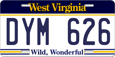 WV license plate DYM626