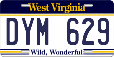 WV license plate DYM629