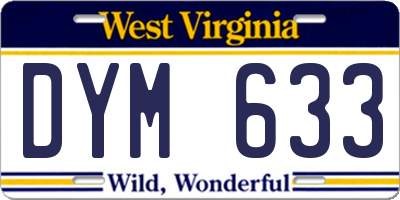 WV license plate DYM633