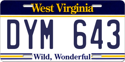 WV license plate DYM643