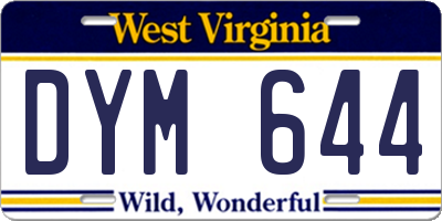 WV license plate DYM644
