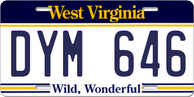 WV license plate DYM646