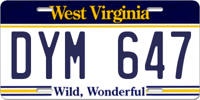 WV license plate DYM647