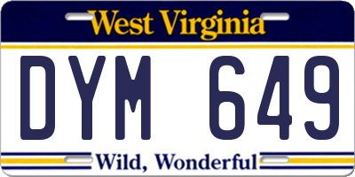 WV license plate DYM649