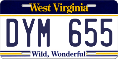 WV license plate DYM655