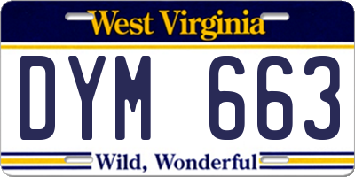 WV license plate DYM663