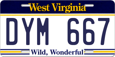 WV license plate DYM667