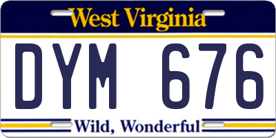 WV license plate DYM676