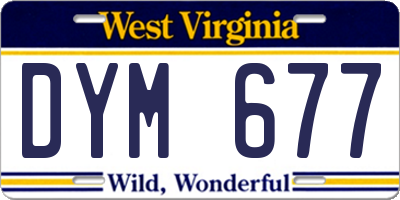 WV license plate DYM677