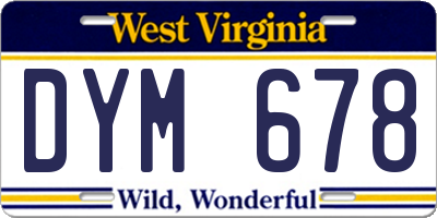 WV license plate DYM678