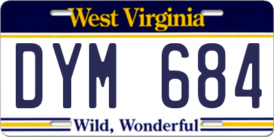 WV license plate DYM684