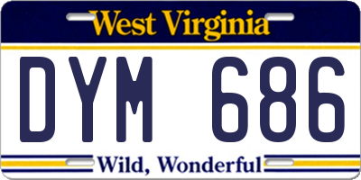 WV license plate DYM686