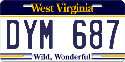 WV license plate DYM687
