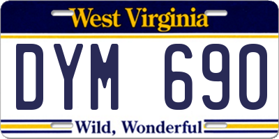 WV license plate DYM690