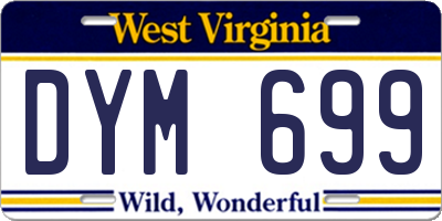 WV license plate DYM699
