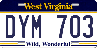 WV license plate DYM703