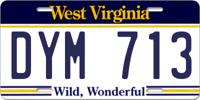 WV license plate DYM713