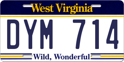 WV license plate DYM714