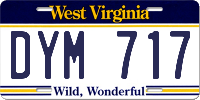 WV license plate DYM717