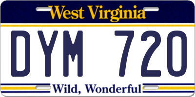 WV license plate DYM720