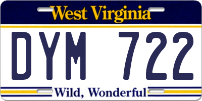 WV license plate DYM722