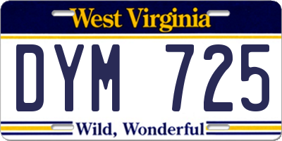 WV license plate DYM725