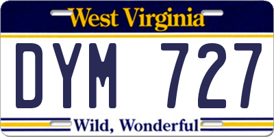 WV license plate DYM727