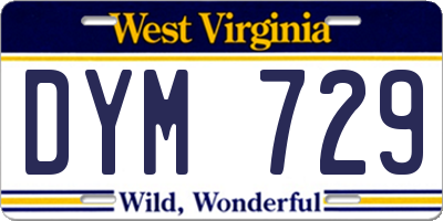 WV license plate DYM729