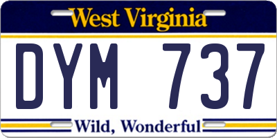 WV license plate DYM737