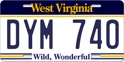 WV license plate DYM740