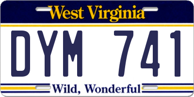WV license plate DYM741