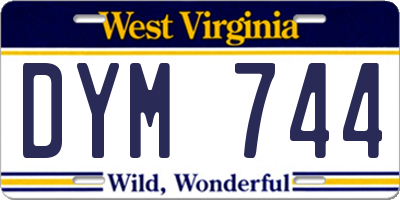 WV license plate DYM744