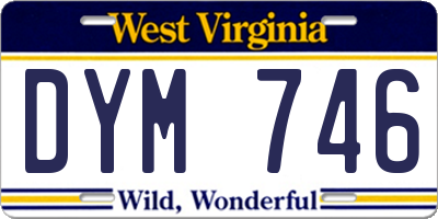 WV license plate DYM746