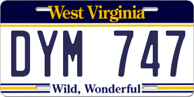 WV license plate DYM747