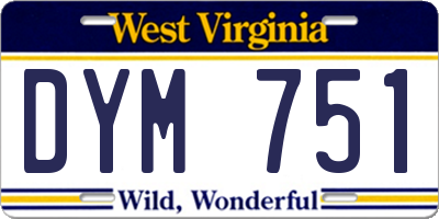 WV license plate DYM751
