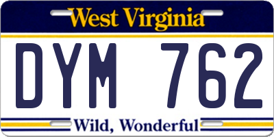WV license plate DYM762