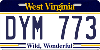 WV license plate DYM773