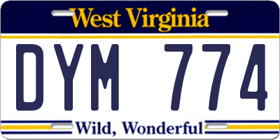 WV license plate DYM774