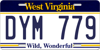 WV license plate DYM779