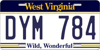 WV license plate DYM784