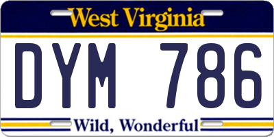 WV license plate DYM786