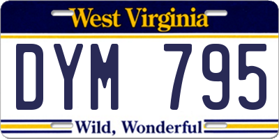 WV license plate DYM795