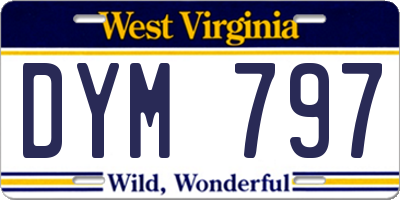WV license plate DYM797