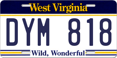 WV license plate DYM818
