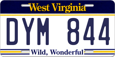 WV license plate DYM844