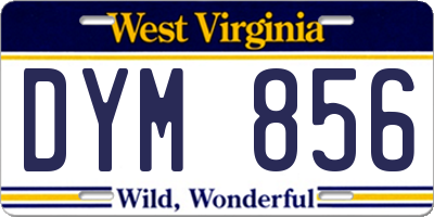 WV license plate DYM856