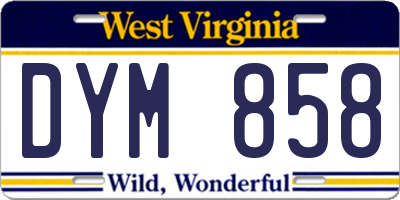 WV license plate DYM858