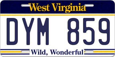 WV license plate DYM859
