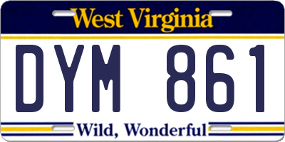 WV license plate DYM861