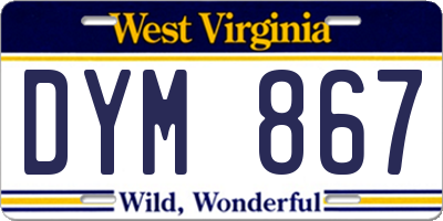 WV license plate DYM867